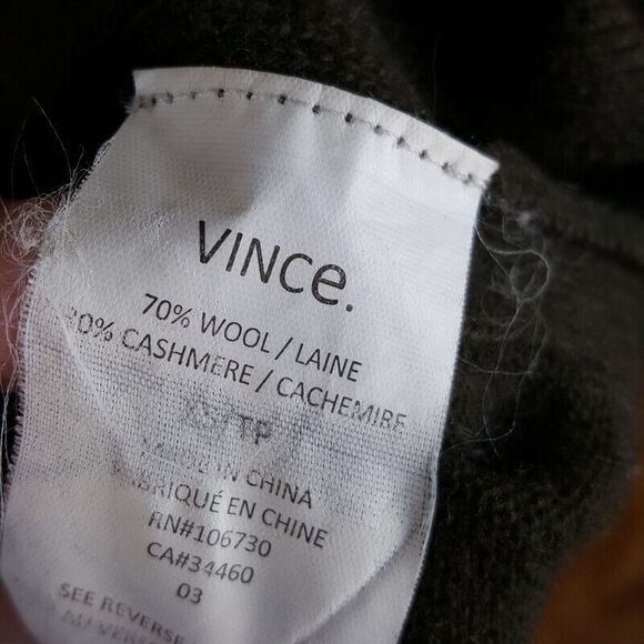 VINCE Womens Sweater XS Green Oversized Pullover Wool Cashmere Slouchy Hi Lo - Picture 5 of 9